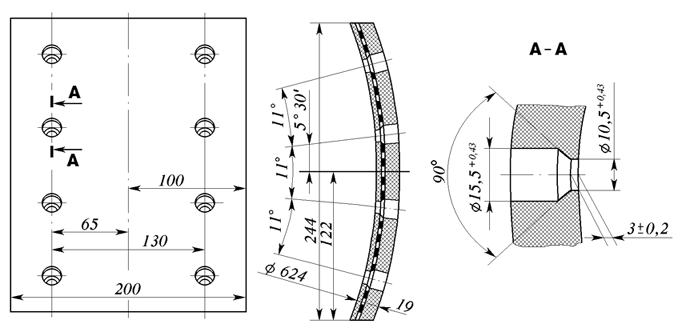 Схема клепания колодок камаз